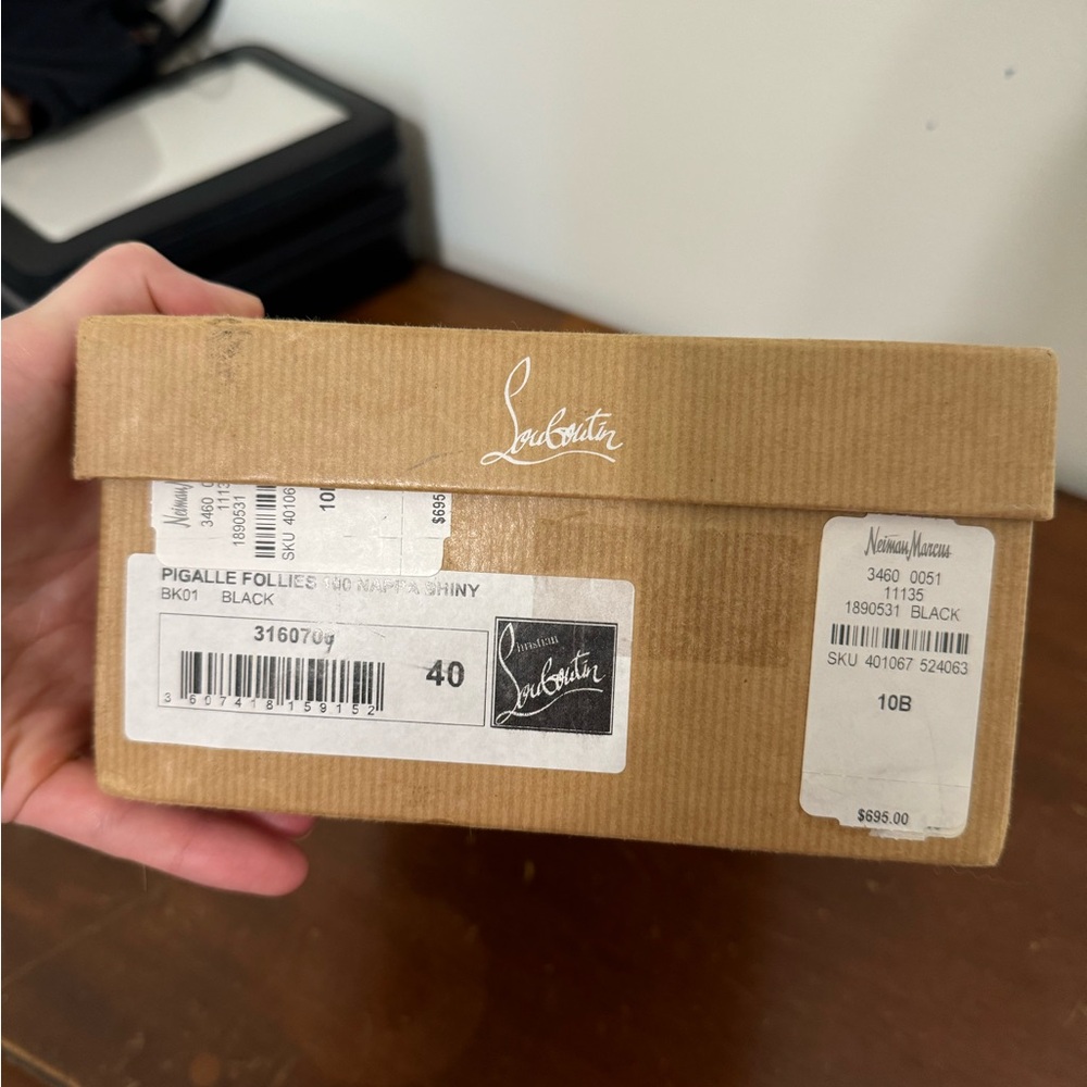 Damaged Christian Louboutin Pigalle Follies Black in box damaged - Picture 3 of 13